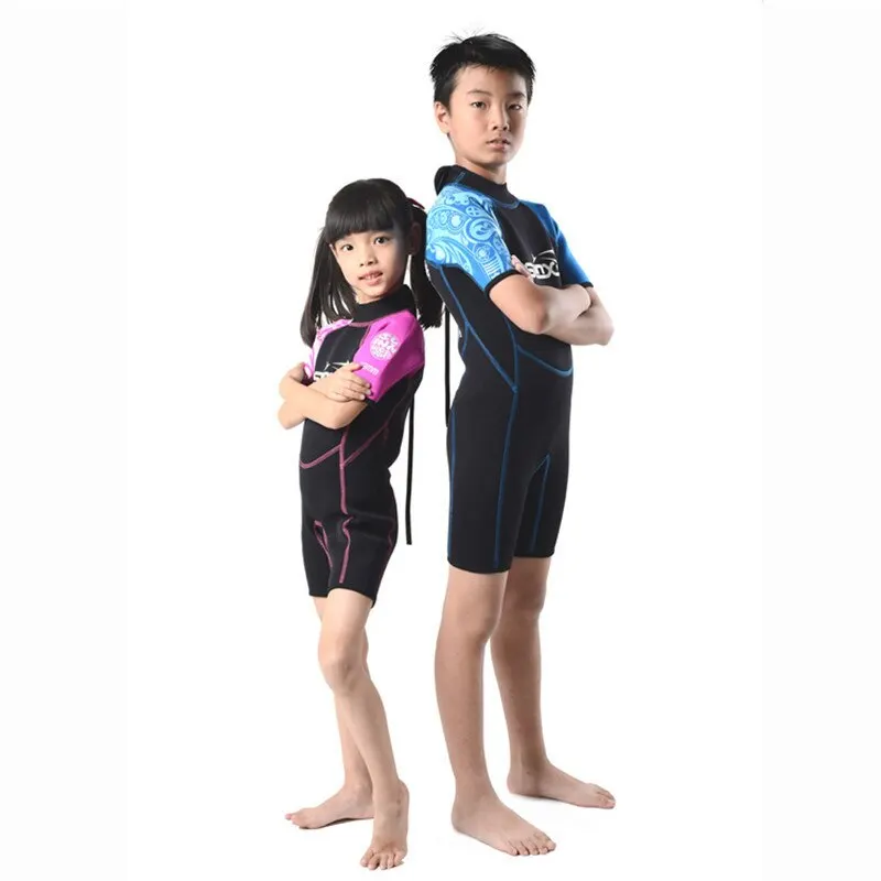 SLINX neoprene 2mm wetsuit para menino menina natação wetsuit crianças terno de mergulho shorty wetsuit crianças surf terno para criança