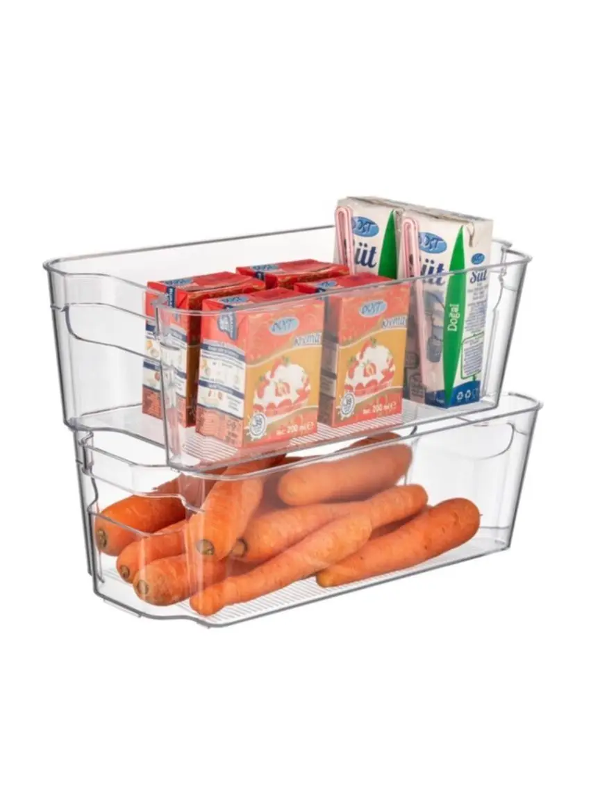 

3 Pieces Refrigerator Cabinet Organizer Medium Size Quality Lux For Home For Kitchen Cleanable For Refrigerator Made In Turkey