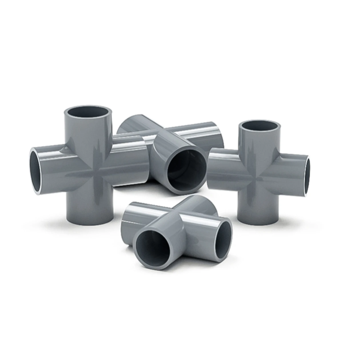 Grey 20/25/32mm PVC Pipe Fittings 3/4/5/6 Ways DIY Straight Elbow Equal Tee Connectors Plastic Joint Tube Coupler Adapter