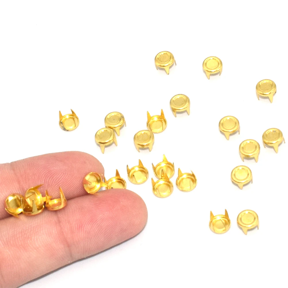 

300Pcs Metal Nailhead Studs,6mm Gold Star Rivet,Round Studs Nails for Leather Craft Rivet Belt Rivet Crafts accessory