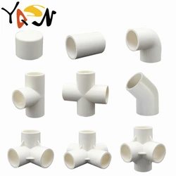 20/25/32/40mm White PVC Pipe Fittings Straight Elbow Tee Cross Connector Water Pipe Adapter 3 4 5 6 Ways Joints