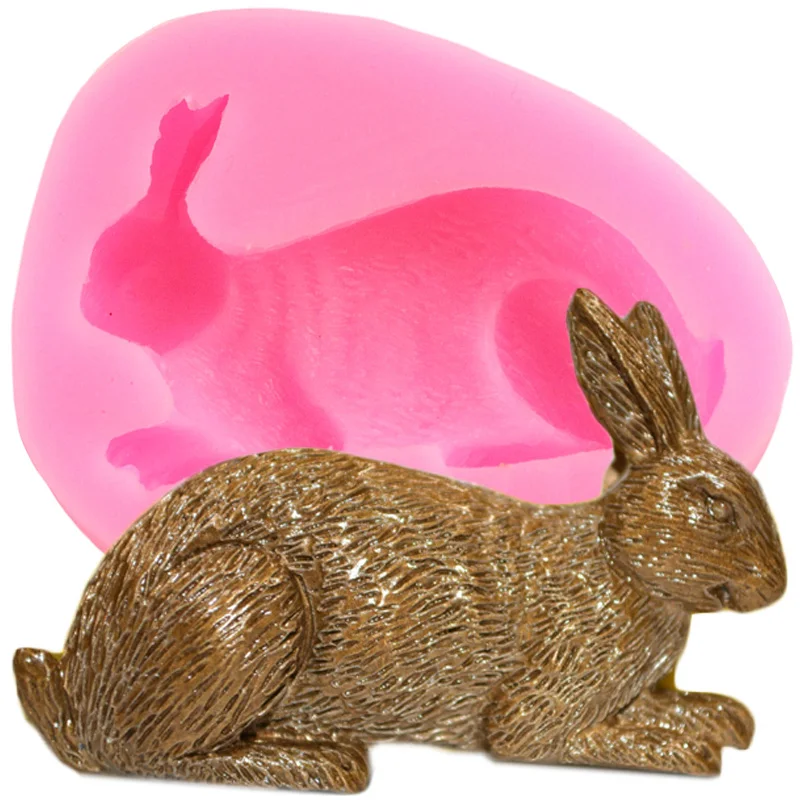 3D Bunny Rabbit Silicone Molds Easter Cupcake Topper Fondant Cake Decorating Tools Candy Resin Clay Chocolate Gumpaste Moulds