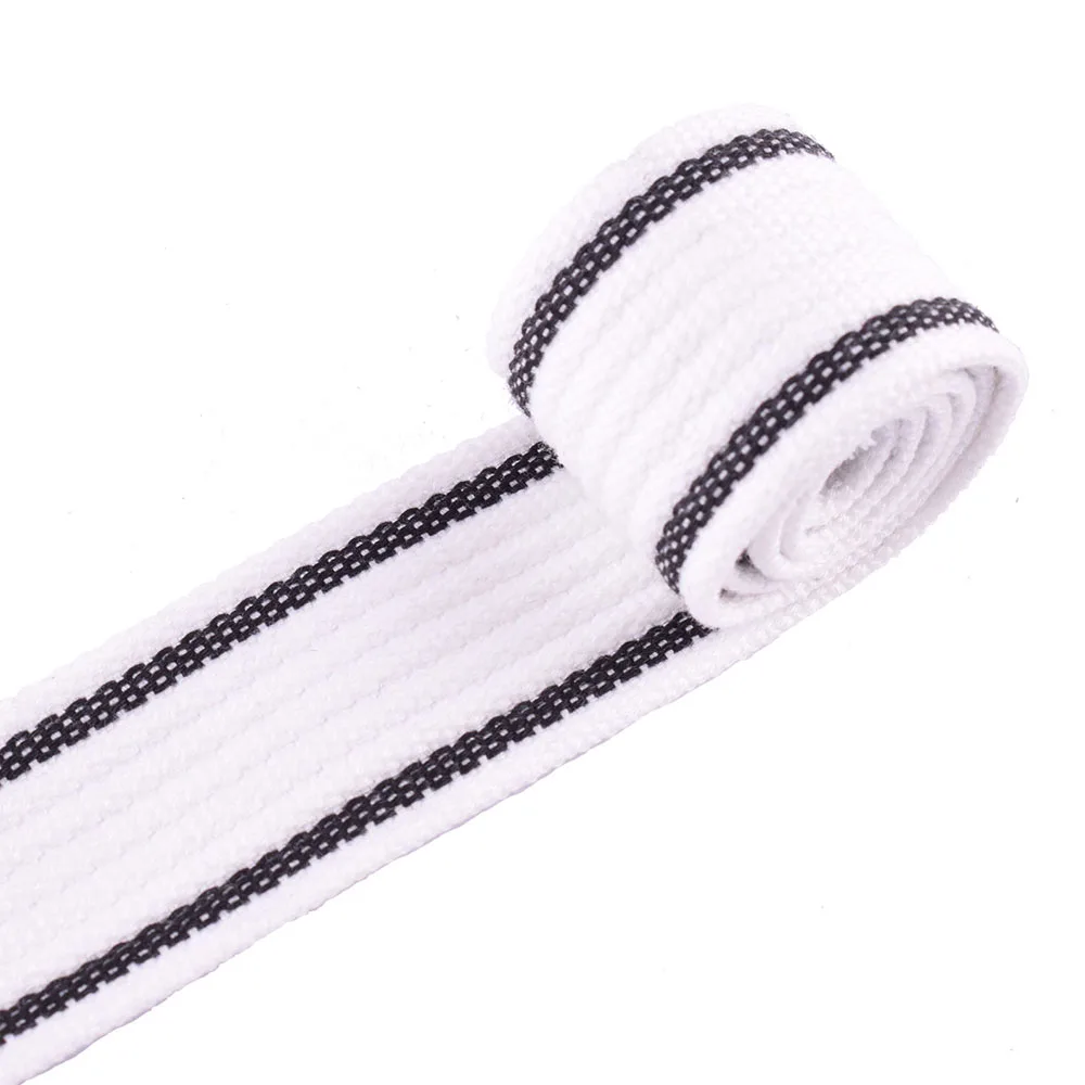 

White Cotton Webbing Belt Black Bordered Ribbon Knit Tape Ribbon Bag Strap Belt Canvas Webbing Pet Collar Webbing Textile Sewing