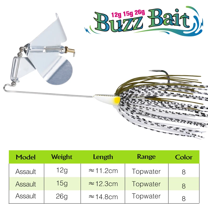 TSURINOYA Buzzbait para Lucio – Señuelo superficie 12-26g - imagen 4
