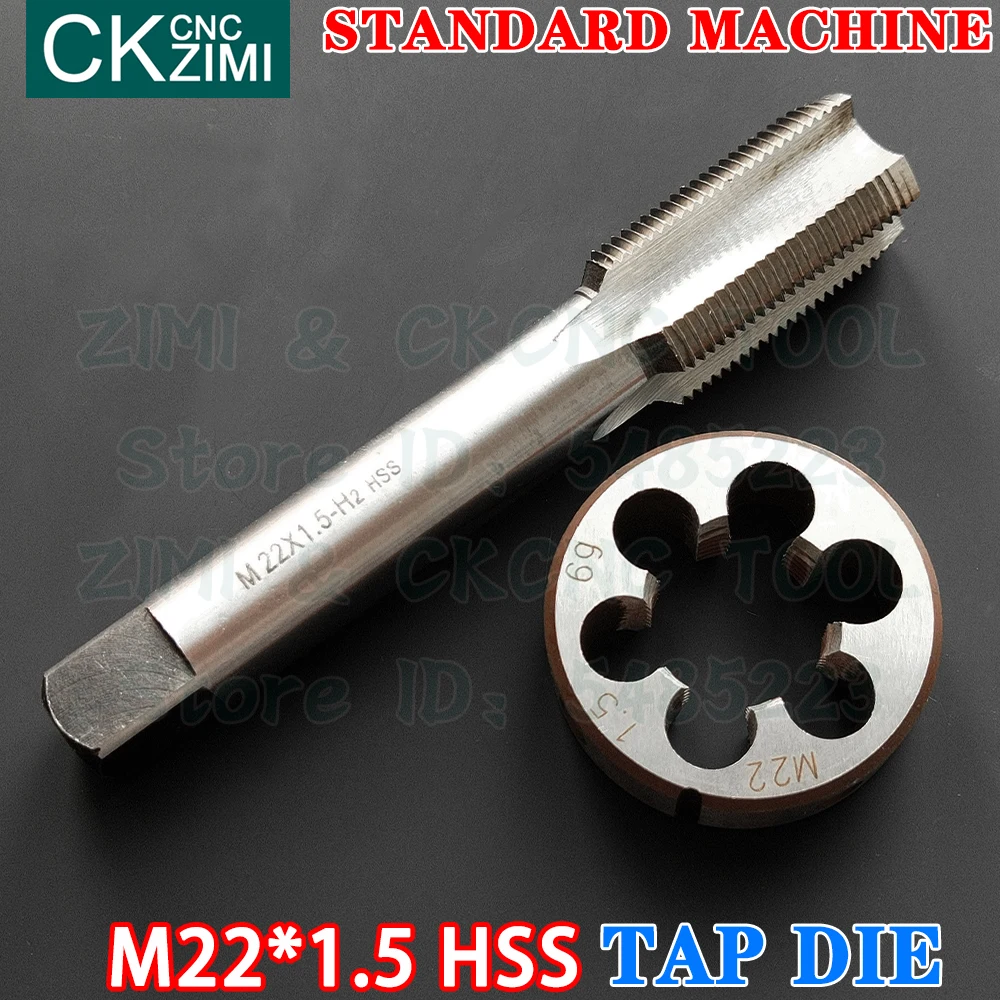 M22*1.5 M22x1.5 Straight Handle Standard Machine Die Tap High Speed Steel Wire Tapping Drill Round Die Metal Tap Die Set Tools