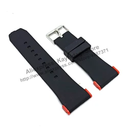 28mm Black Soft Silicone Watch Band / Strap Compatible for Puma Ultrasize PU102941003 PU103981006