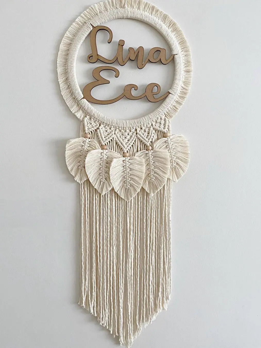 Boho Macrame Knitted Dream Catcher Design Handmade Bohemian Warm Kids Decoration Baby Room