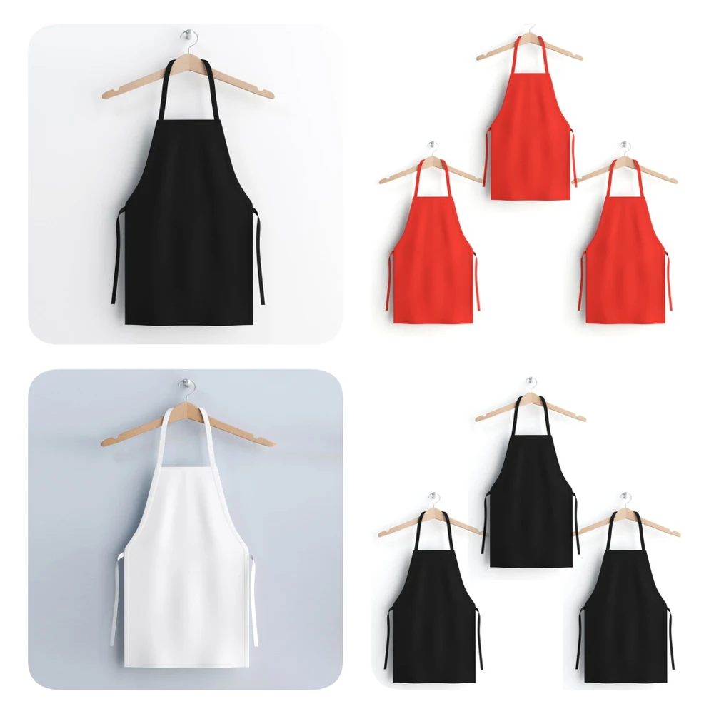 1Pcs/3Pcs Simple 100% Cotton Apron Woman Adult Bibs 70*80 Home Cooking Baking Coffee Shop Cleaning Aprons Kitchen Accessory