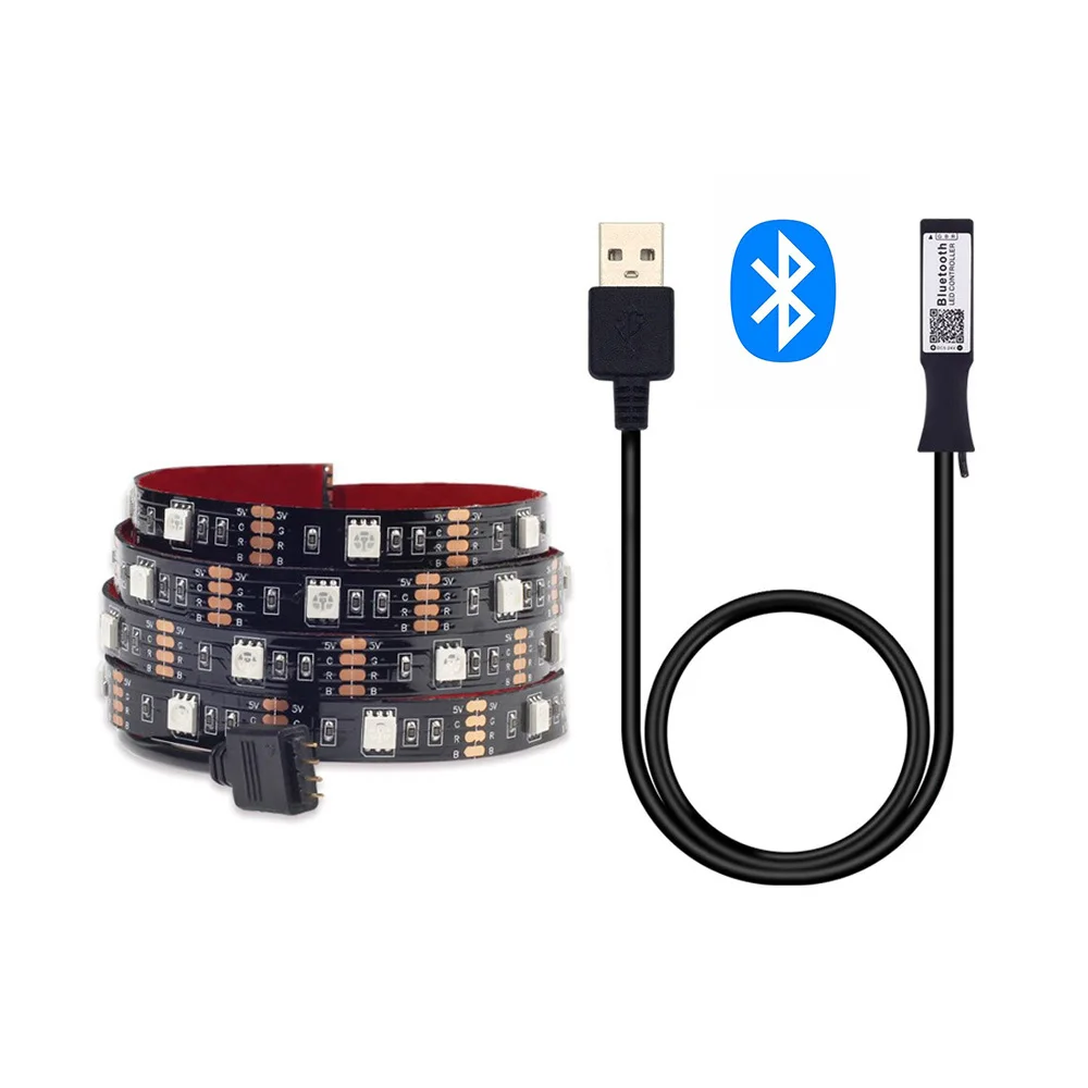 USB LED strip 5050 RGB with Music controller 20Key RF Remote 50/100/200CM Flexible Light TV Background Lighting Set