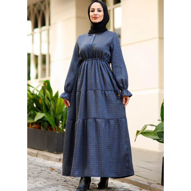 Muslim Robe Long Dress Turkish Clothes For Women European Clothing Dress Autumn Garment Hijab Eid Moroccan kaftan 3abaya