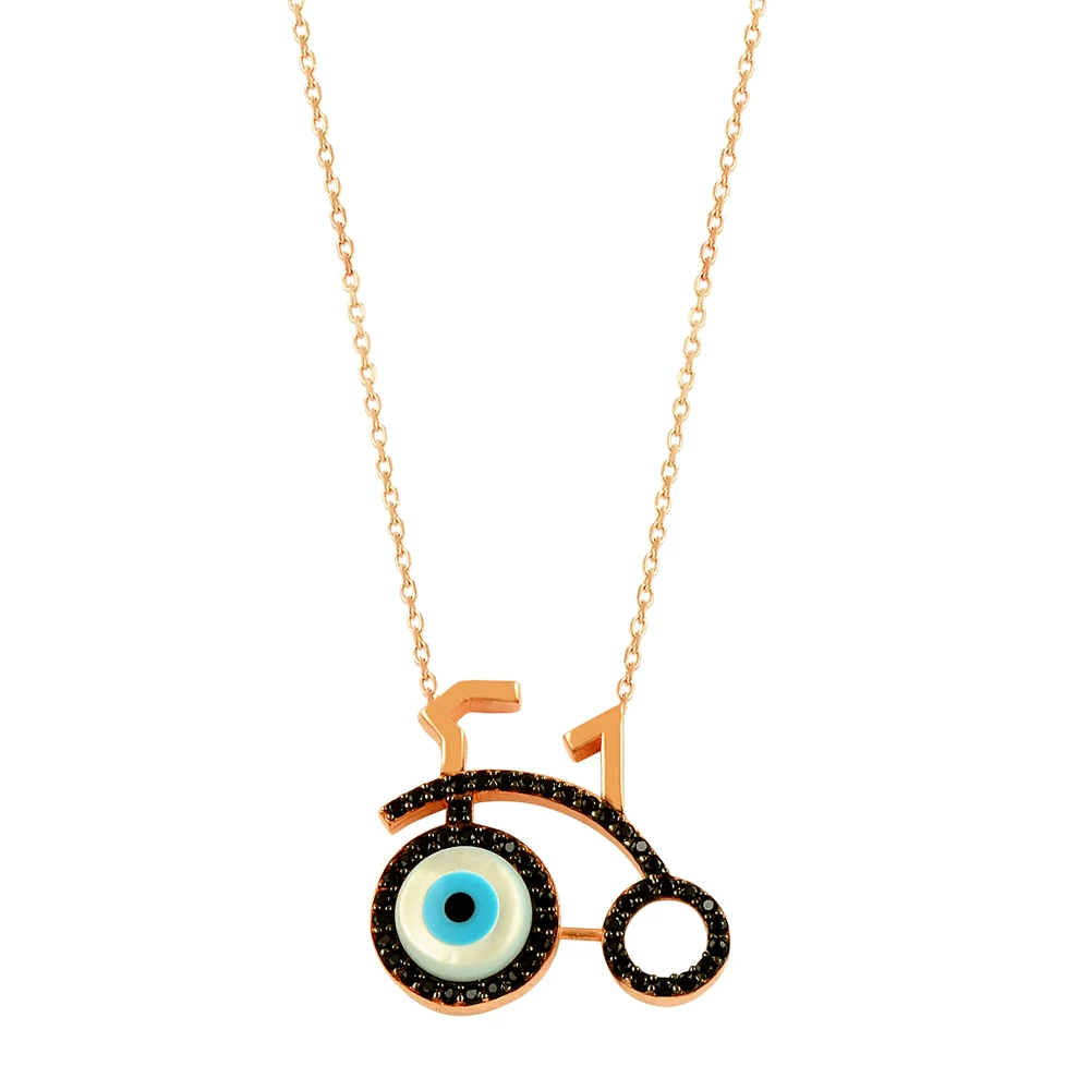 Bicycle Necklace Cycle Pendant Women Turkish Boho Evil Eye Necklace Bohemian Good Luck Lucky Eye Colorful Pendant Choker