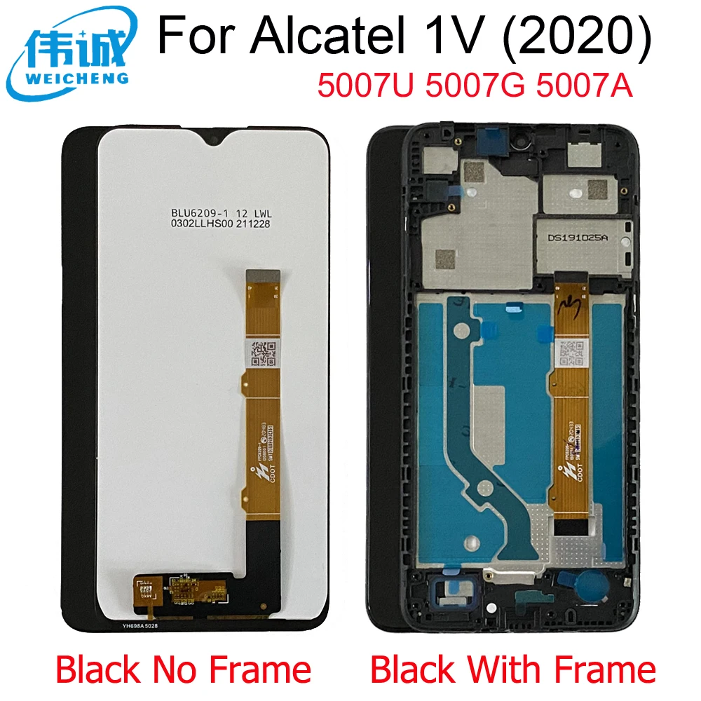 For Alcatel 1V 2020 5007D 5007G 5007U 5007A LCD DIsplay Touch Panel Glass Assembly For Alcatel 1V 2020 Screen Replacement