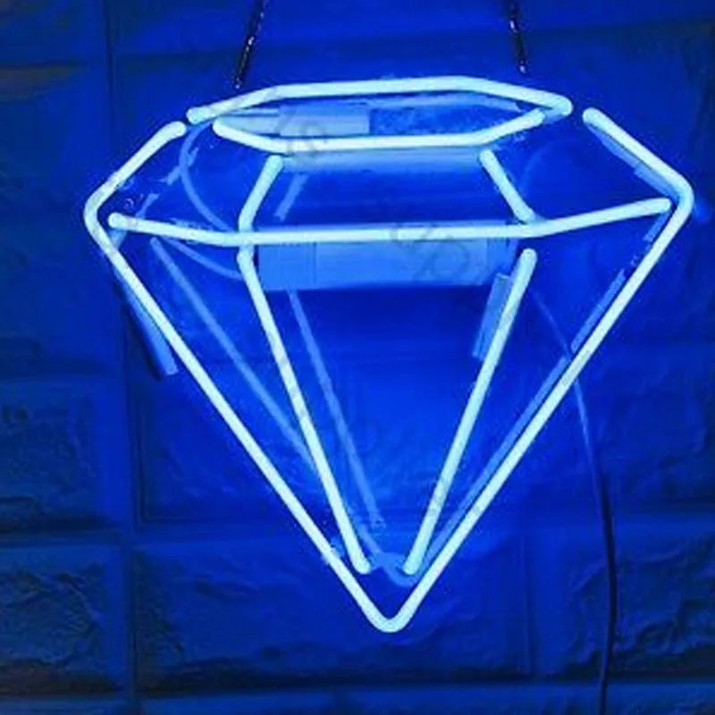 

Neon Signs Diamond Business Shop Advertise Neon Light Handmade Glass Neon Light Sign for Store Room Office Hotel Pub Cafe Indoor