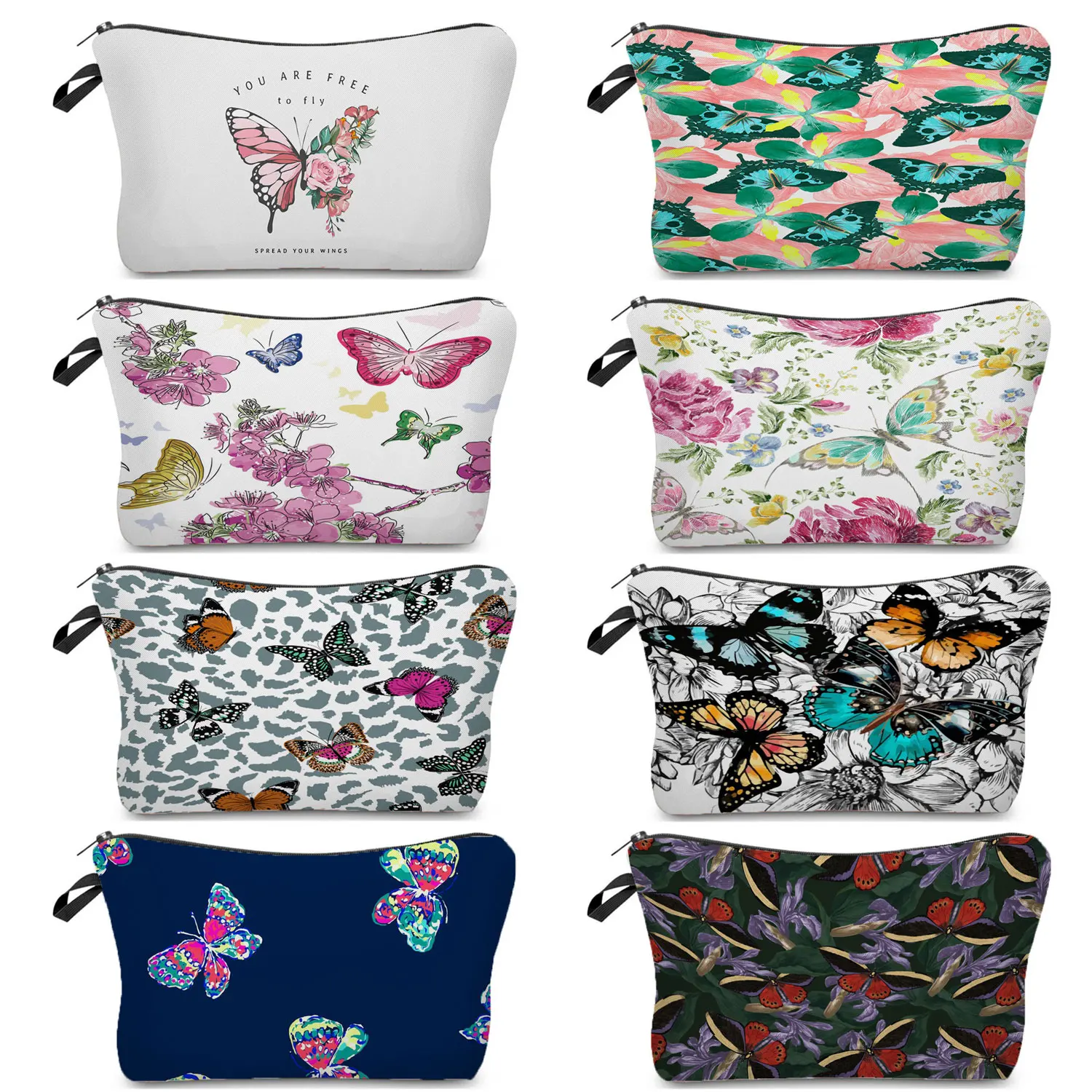 

Floral Butterfly Printing Cosmetics Organizer Bag High Quality Women's Necessaire Customizable Make Up Bag Fashion Storage Bags