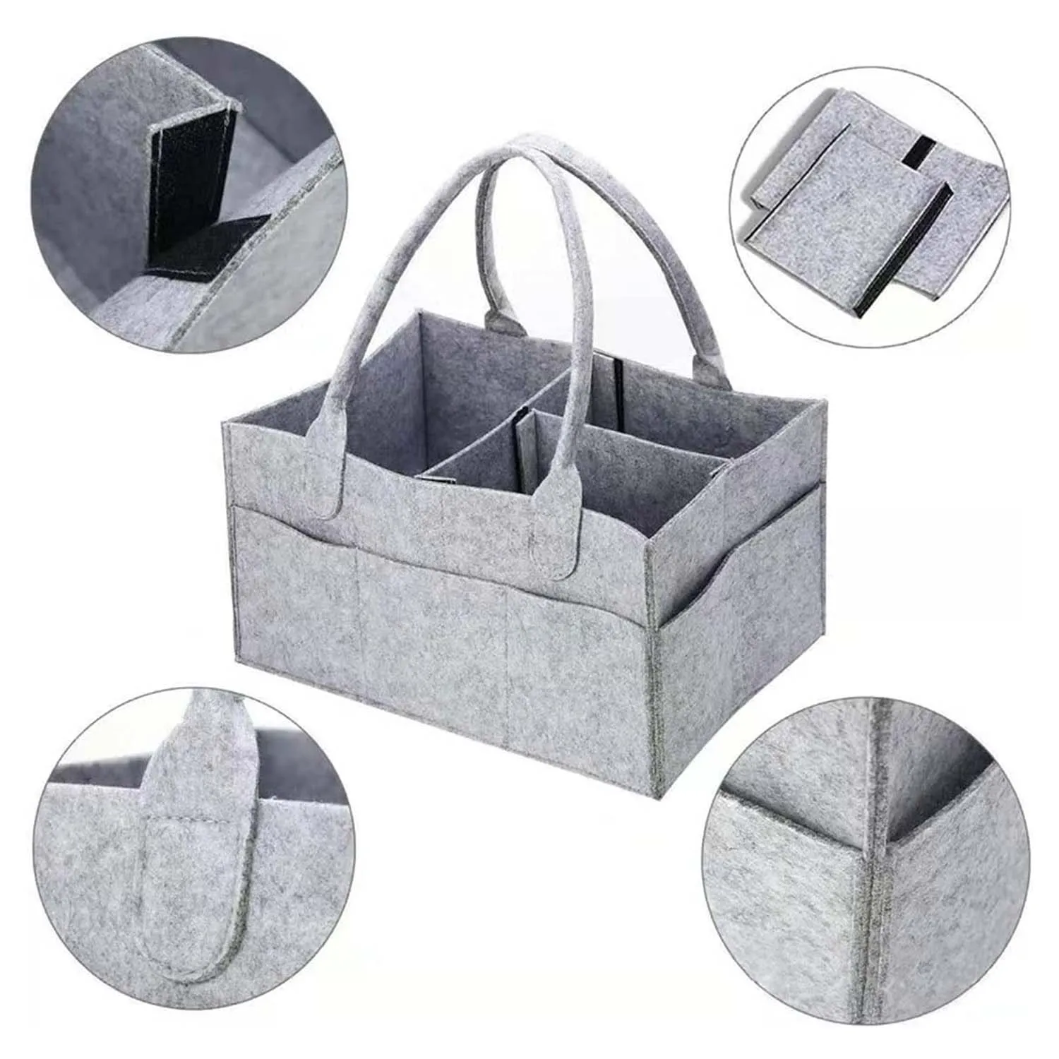 Baby Diaper Bag Wool Felt HandBag for Mom Foldable Storage Bags Portable Kids Tote Maternity Caddy Changing Table Organizer