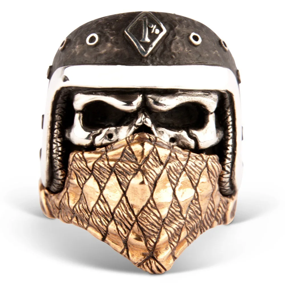 Hot Vintage Masked Skull Helmet Rings For Men Super Cool Gothic Punk Rock Mortorcycle Biker Party anello da uomo regalo gioielli maschili