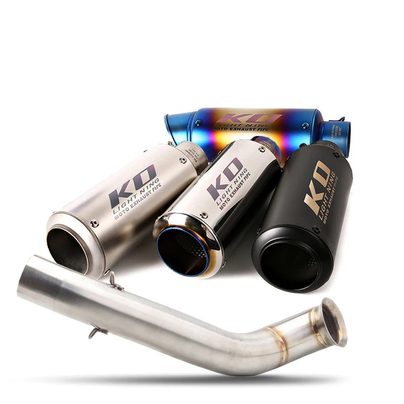 

Modified Exhaust Tips Muffler Pipe 51mm Slip On Connect Middle Tube Modified Link Section Motorcycle System For Duke 690