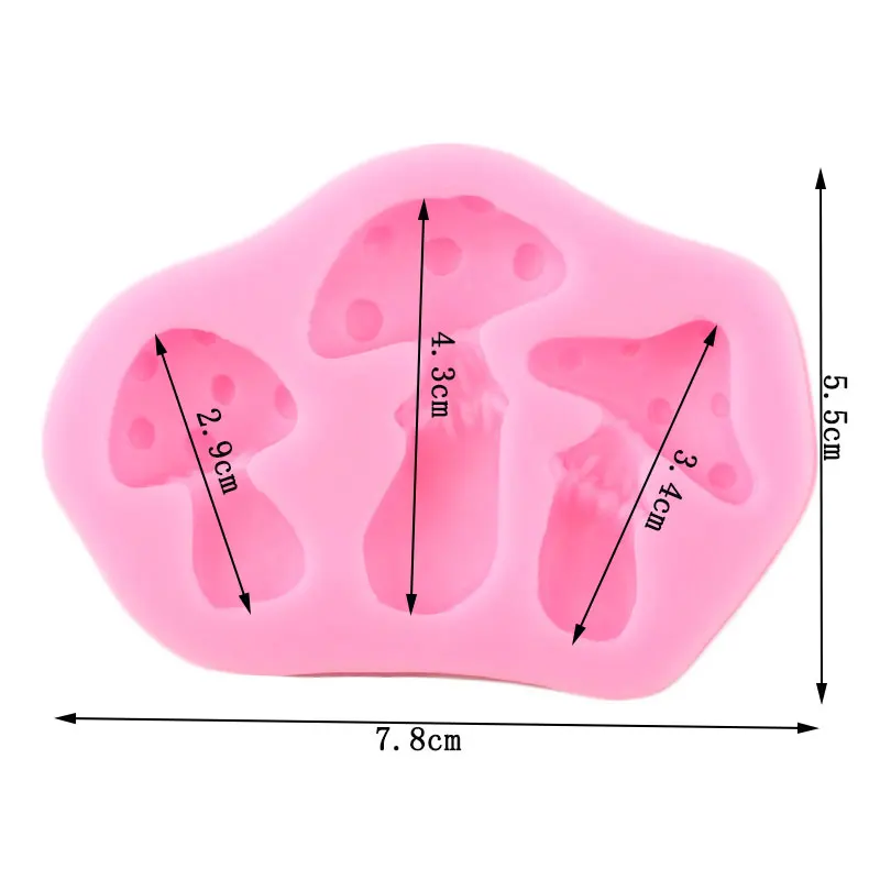 Mushroom Shape Silicone Mold Candy Clay Resin Mould Cupcake Topper Fondant Molds Cake Decorating Tools Chocolate Gumpaste Moulds