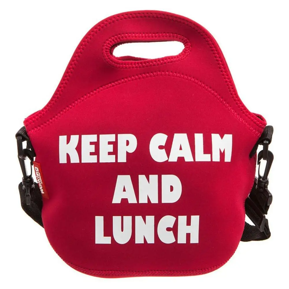 BERGNER food bag Red Keep Calm made in neoprene with zipper closure