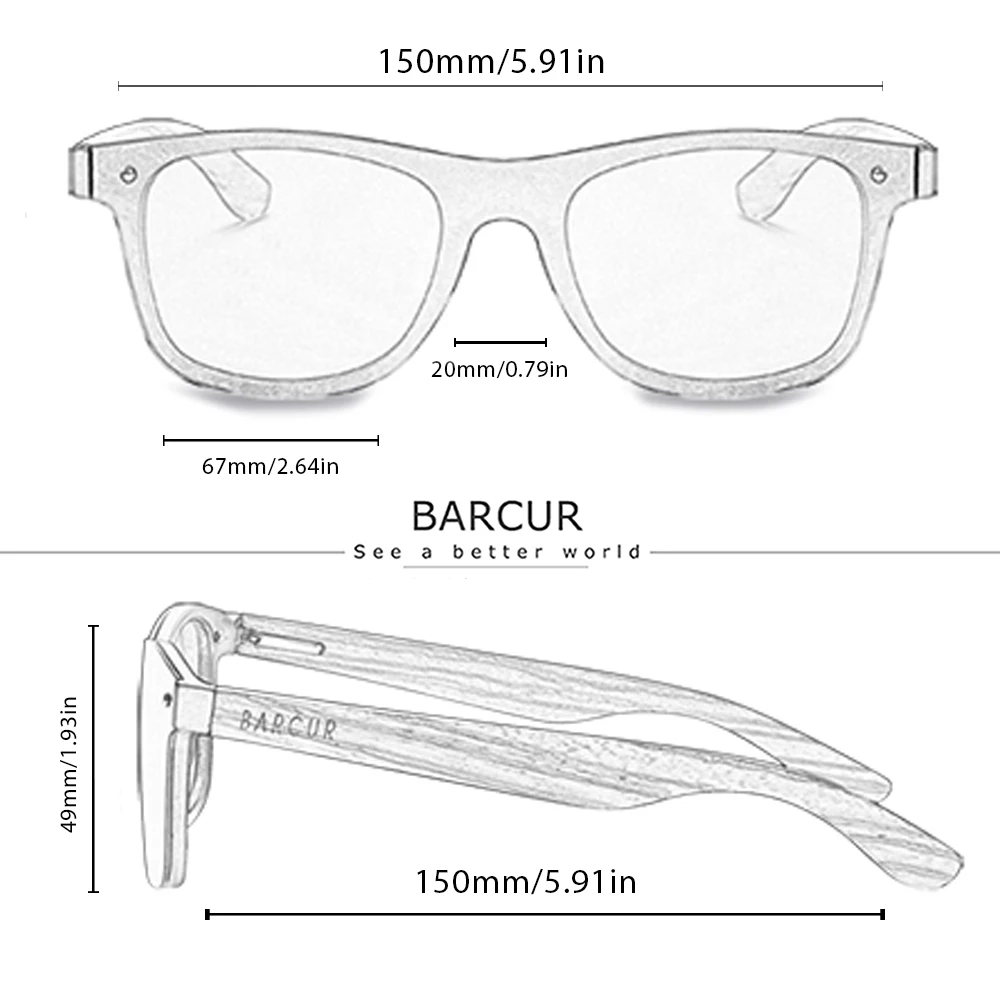 BARCUR Sunglasses Men Wood Sun glasses for men Sports Eyewear Square Sunglasses Women Oculos de sol masculino
