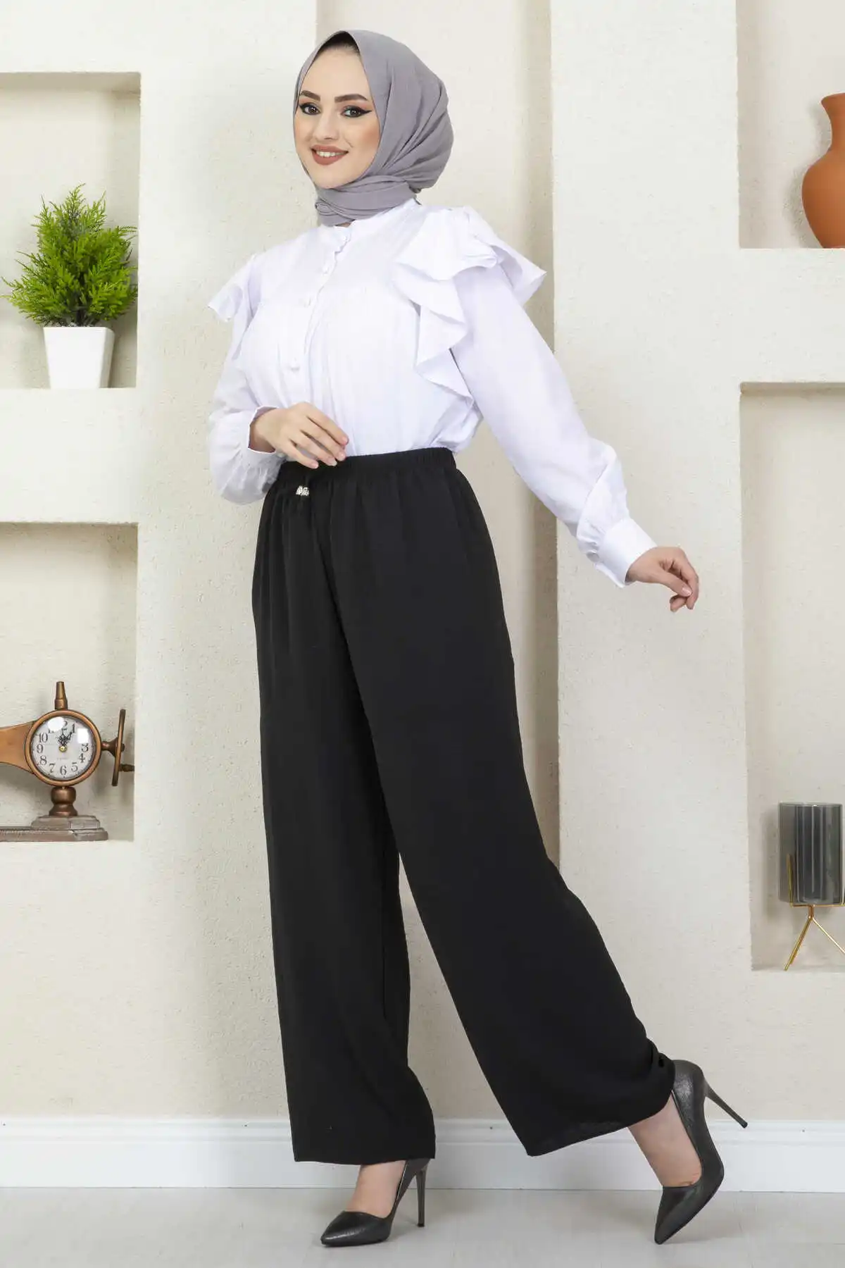 Loose Pants Muslim Women Bottom Trousers Eid Ramadan Dubai Abaya Turkey Store Islamic Clothing Caftan Kaftans Musulman Ensemble