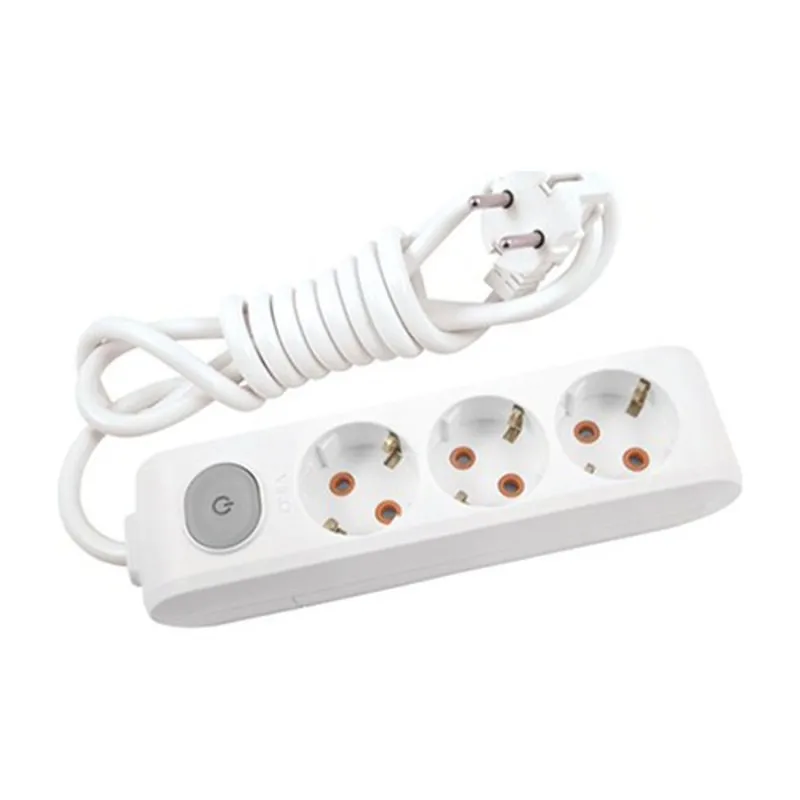 Viko Multi-Let Triple Socket Switched Grounded Wired Child Protection 3 Meters-White Travel Power Strip Portable Extension