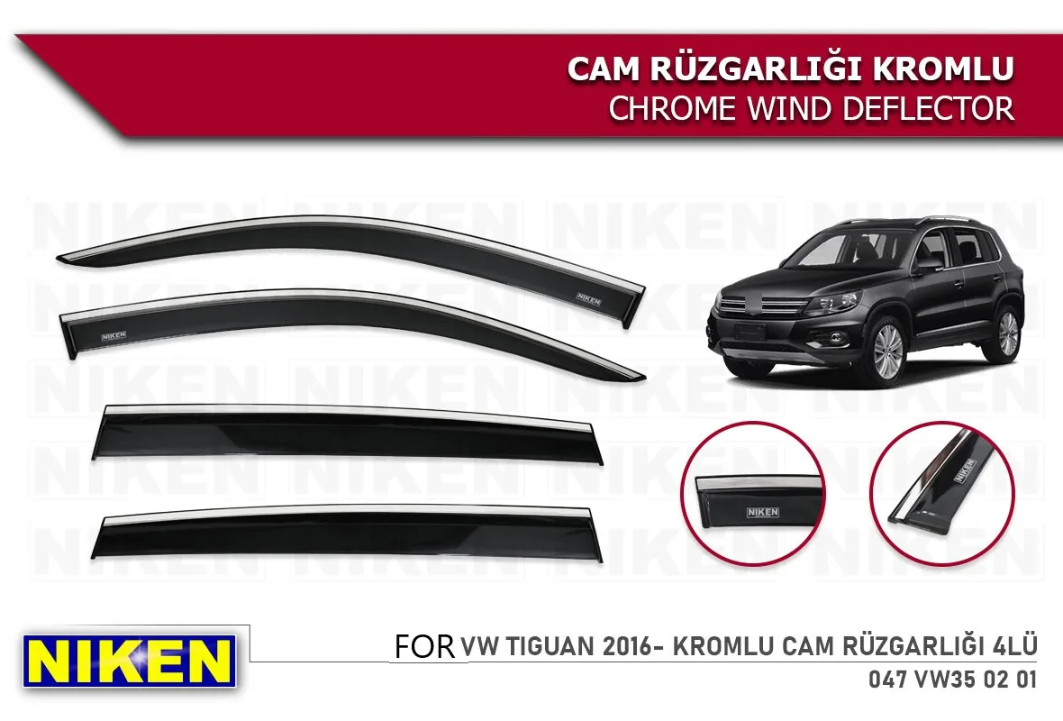 For VW TIGUAN 2016 After Chrome rain wind deflector sun visor curtains car windshield auto accessories Universal