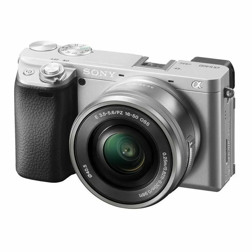 New Sony Alpha A6400 A6400L Mirrorless 4K Wi-Fi Digital Camera & 16-50mm Lens Kit - Silver Color