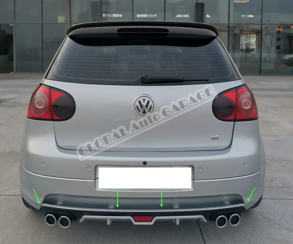 For Vw Volkswagen Golf 5 Diffuser 2004 2005 2006 2007 2008 Rear Bumper Extension Attachment Car Auto Universal Sport Ornament