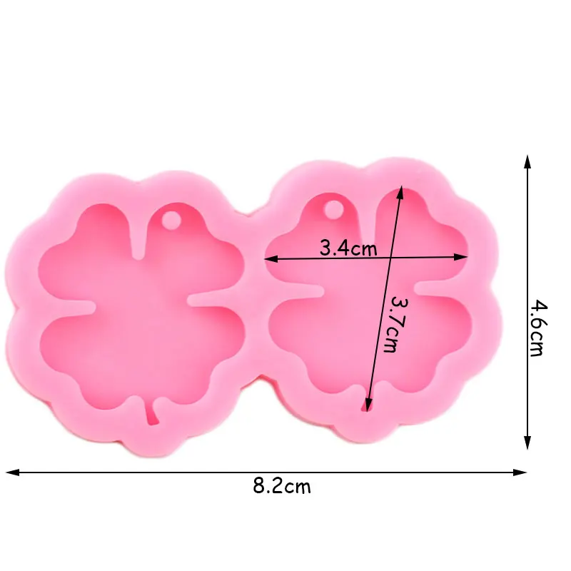 Shiny Four Leaf Clover Silicone Mold DIY Epoxy Resin Craft Keychain Molds Polymer Clay Pendant Handmade Jewelry Mould