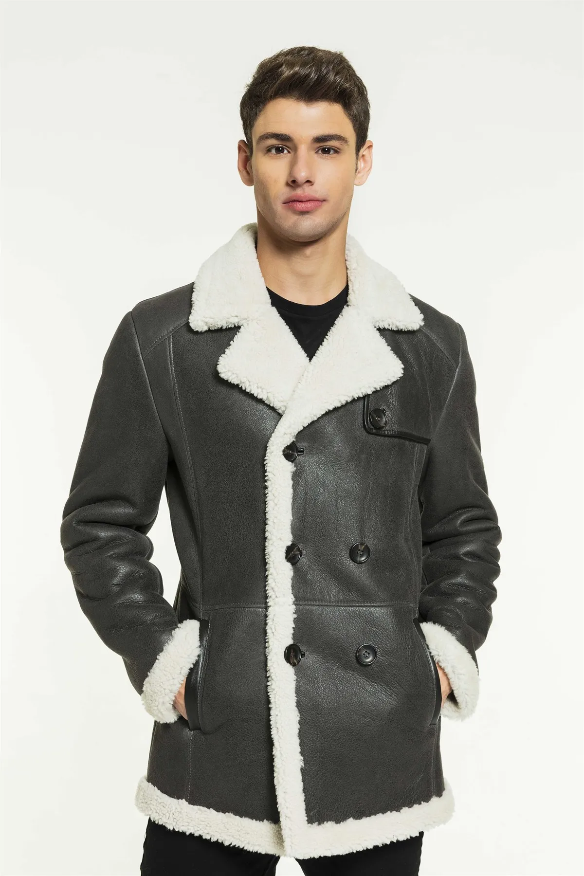 Winter Mens Genuine Leather Jackets Brand Real 100% Sheepskin Coat Male Genuine Leather Jacket for Men