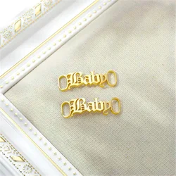 Tangula Personalized Name Schuh Schnalle Edelstahl Paar Schnürsenkel Clips Charme Schuh Zubehör in Paar Spitze Schloss