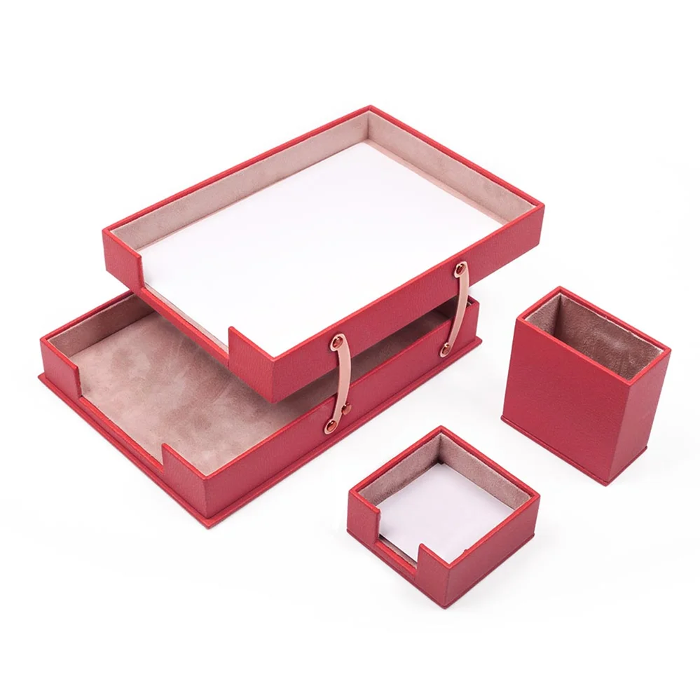 Трехместный Рабочий стол Set / Pen Box, полки Дважды бумаги, Note Paper Holder