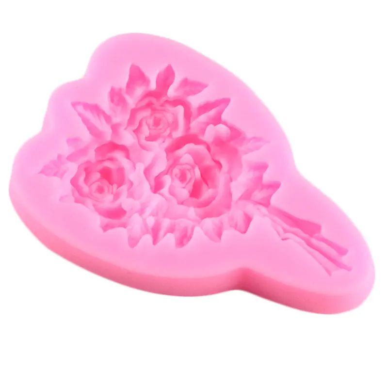 Rose Flower Bouquet Cake Silicone Mold DIY Wedding Cupcake Topper Fondant Cake Decorating Tools Candy Chocolate Gumpaste Moulds