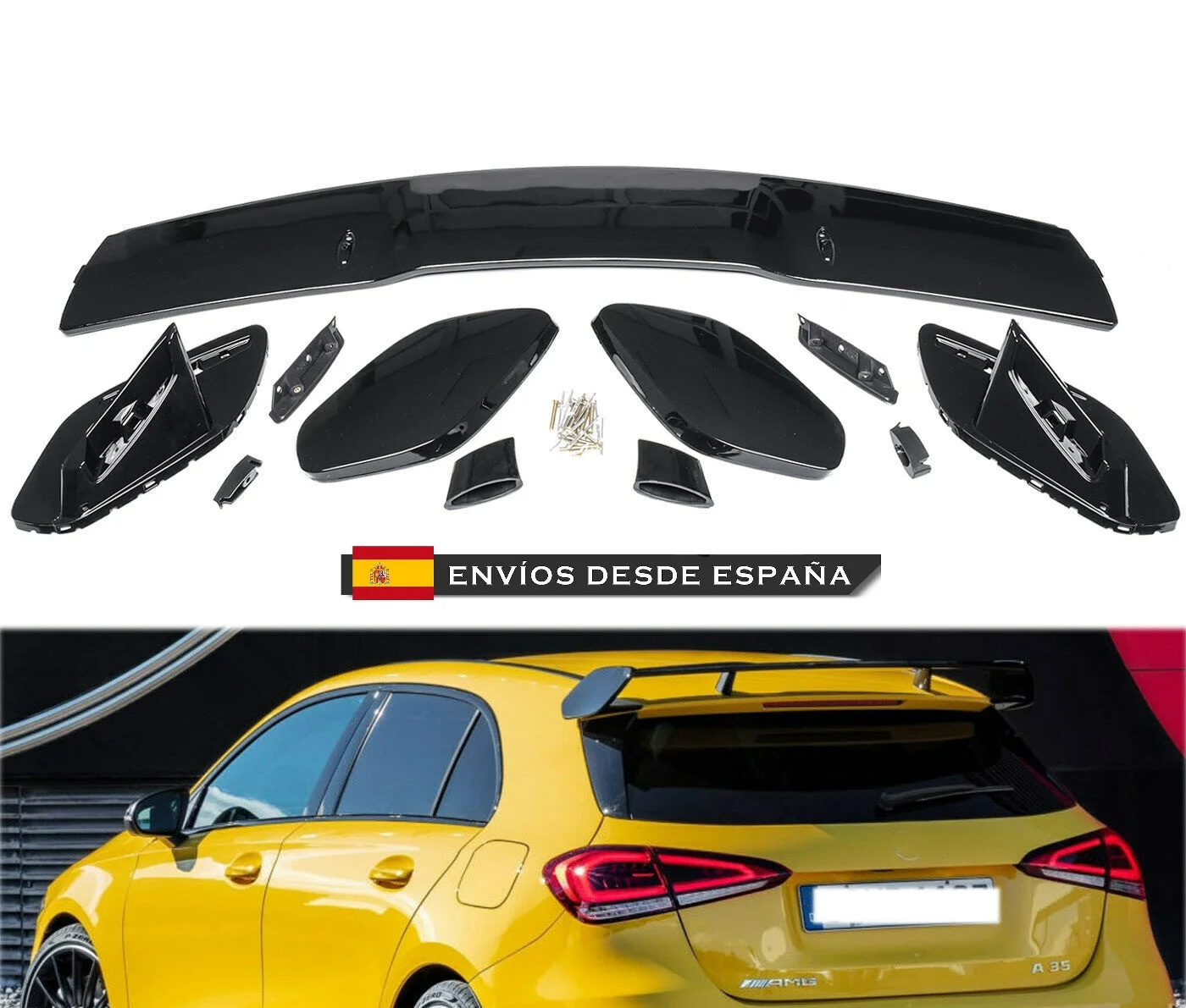 Spoiler Auto Heckspoiler Spoiler für Mercedes Benz Klasse A W177 Fließheck 2015-2018 A45 Amg A180 A200