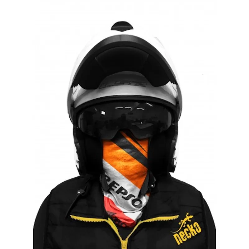 Honda Repsol Bandana Buff Face Mask Red Orange Tube Neck Gaiter Warmer Snood for Men Women Bike Motorcycle Rider