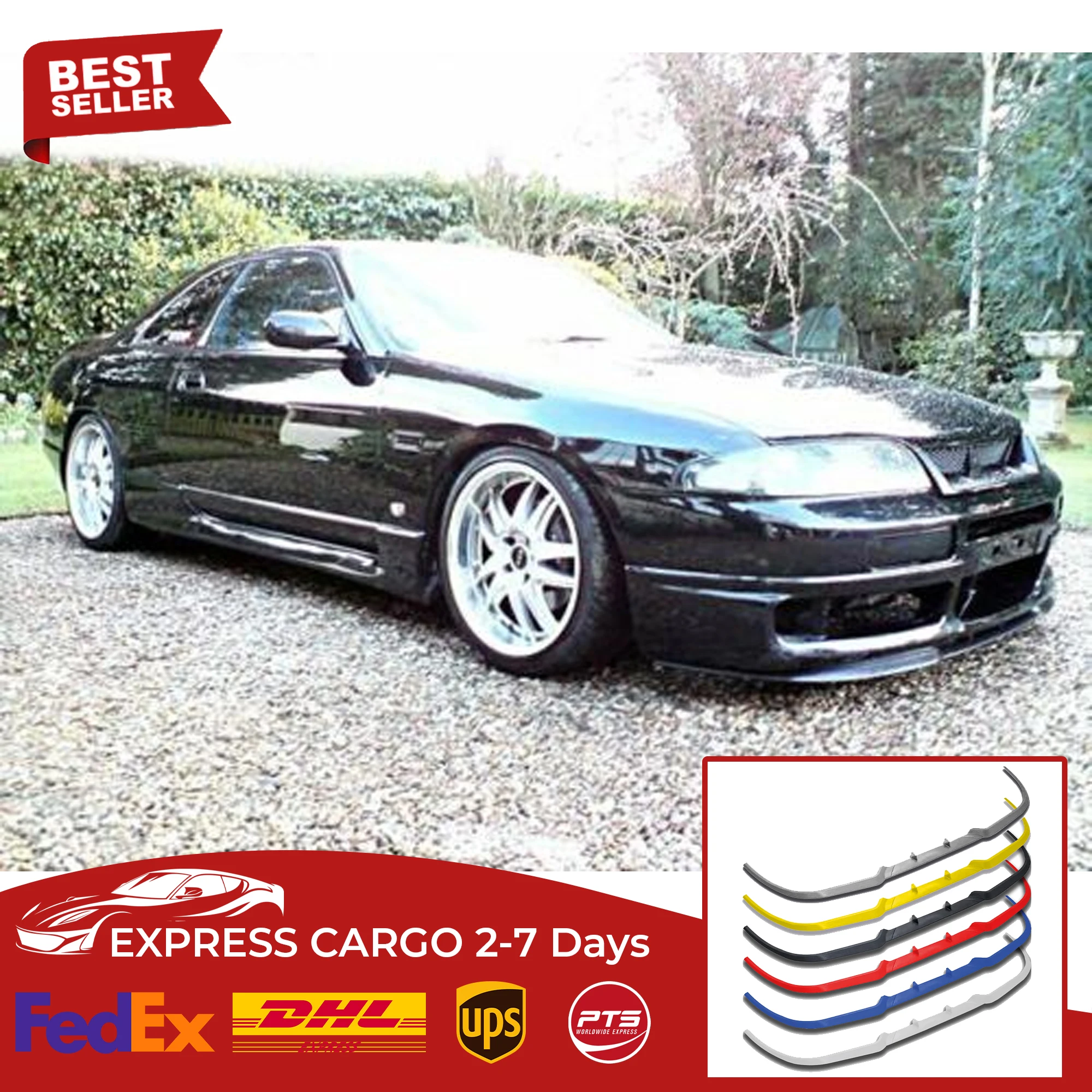 

For Nissan Skyline R32/R33 R34 CUPRA R FRONT SPOILER BUMPER LIP Euro Spoiler Lip Universal 3 pcs Body Kit