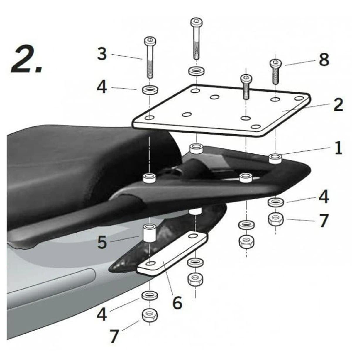 Shad A0SP19ST motorcycle trunk stand for motorcycle Derby Variant Sport 50 2T Black