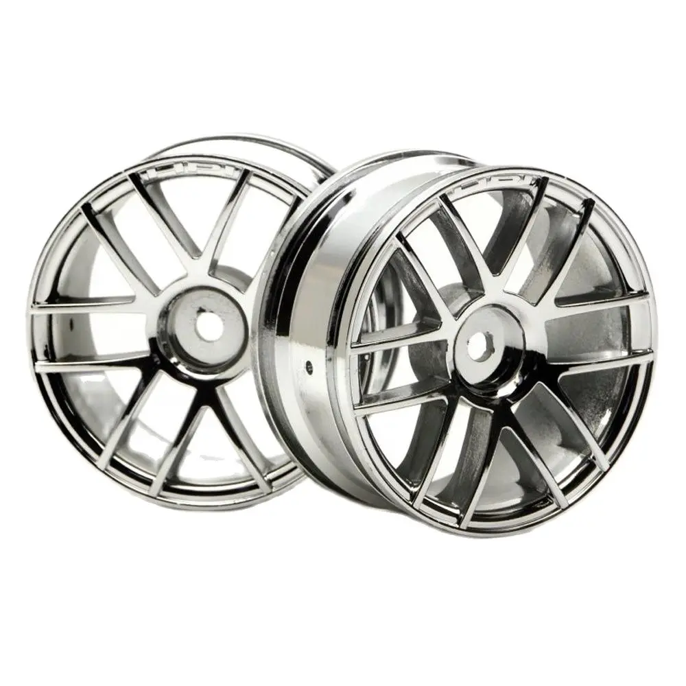 HPI. Set of 2 RC 1/10 Split 6 26mm chrome wheels (HPI 3797). 1/10 Rc Wheels, rc 1/10 car tires. RIMS 1/10 Hpi