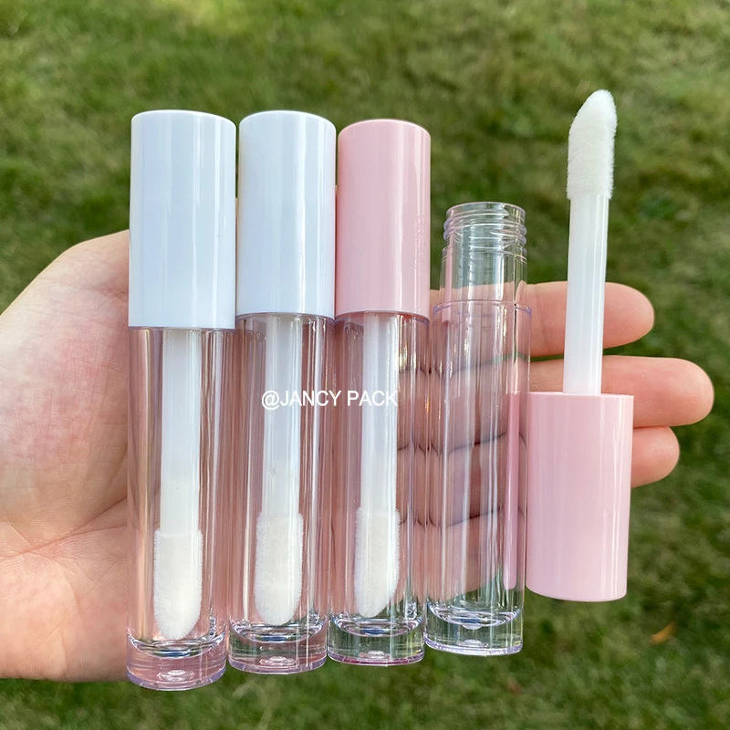 6ml Großen Pinsel Transparent Lip Gloss Flasche Klar Lip Glasur Rohr DIY Leere kunststoff Make-Up Rosa Weiß Lipgloss Lip balsam Flasche box