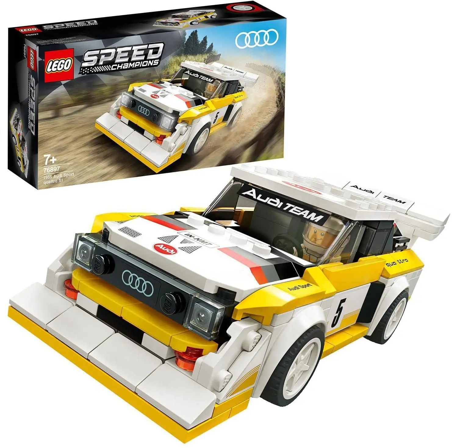 LEGO 76897 Audi Sport quattro S1 Racer Speed ChampionToy, with Racing Driver Minifigure, Race Cars Building Sets