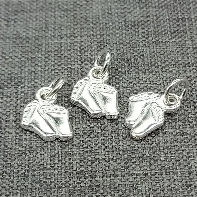 

8 Pieces 925 Sterling Silver Footprint Baby Foot Print Charms for Bracelet