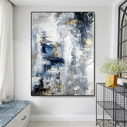 Large Modern Abstract Painting Art Colorful Oil Canvas Painting For Living Room Wall Textured Art Office Wall Picture Home Decor
