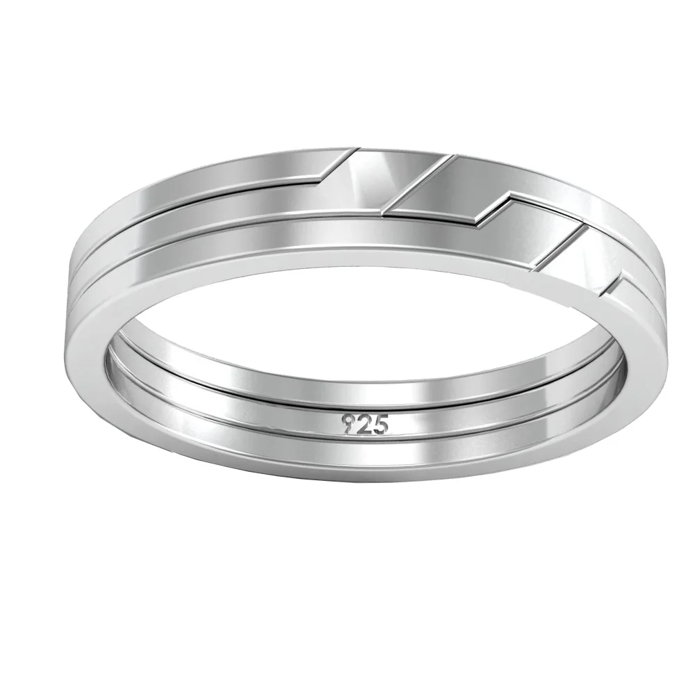 

3 Band 925 Real Sterling Silber Chain designTurkish Puzzle Ring İInterlocking Knot Damen Herren