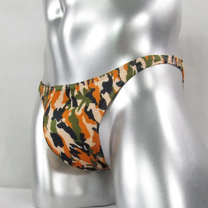 G3774 Multi-Pack Panties Lot Sexy Mens String Bikini Narrow Waist Swimsuit fabric Printed Camo Camoflage