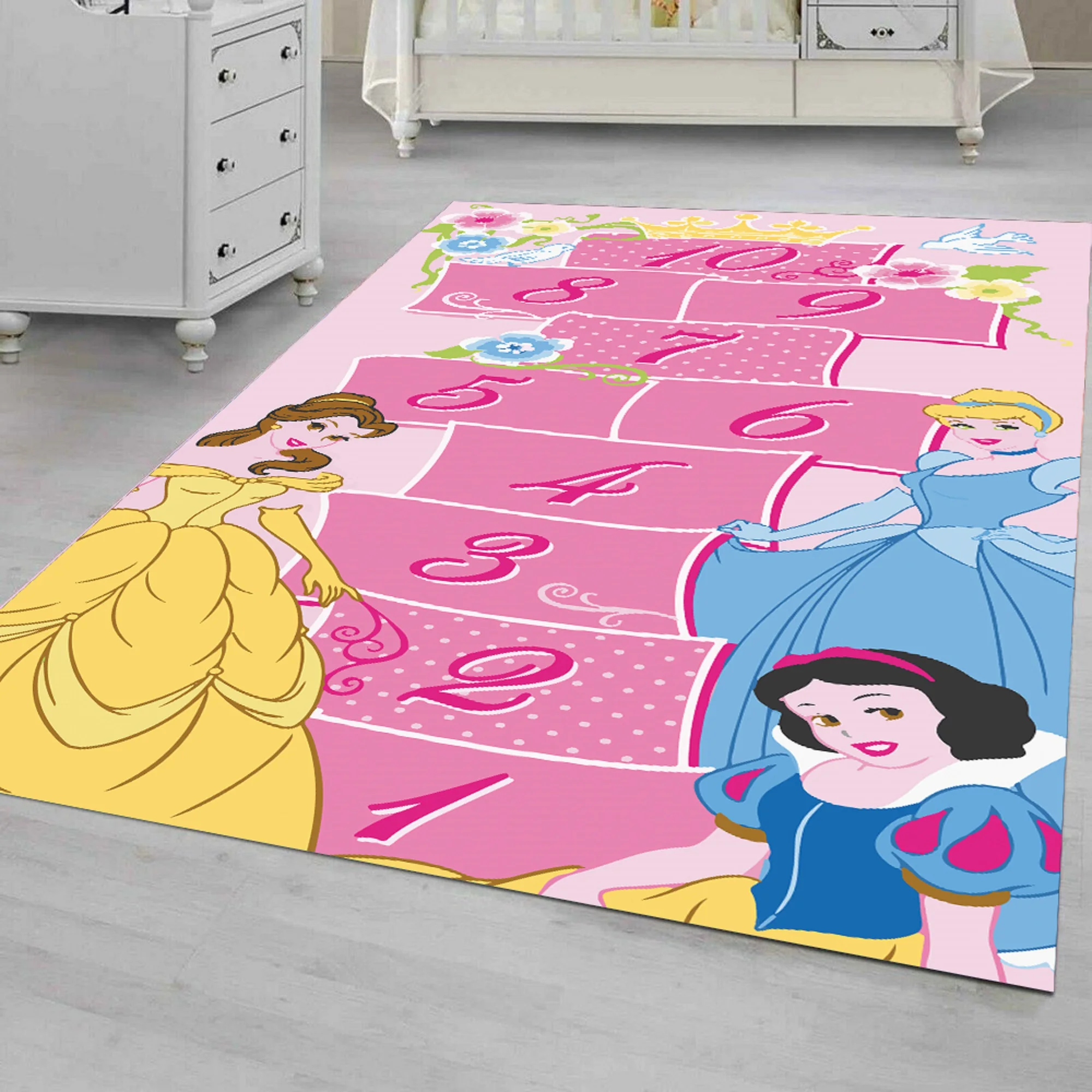 Nursery Rugs Hopscotch Girls Bedroom Rugs Girls Room Decor  Girls Room Rug  Toddler Girls Room Decration Girls Bedroom Area Rug