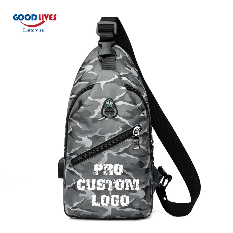 Pro Custom Logo Men\'s Crossbody Chest Bag Waterproof Oxford Cross Body Sling Bag Fashion Casual Shoulder Messenger Bags 가슴가방