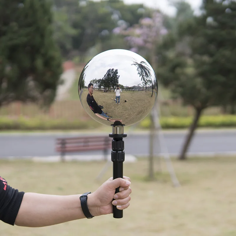 Reflector de cámara profesional de 12,6 cm, esfera hueca de acero inoxidable, bola cromada VFX