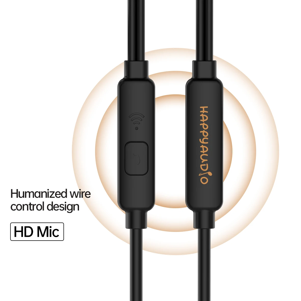 HAPPYAUDIO W1 Stereo Headphones with Microphone HD Noise Reduction Wired Earbuds Bass Sport Earphones Gaming Headset 3.5mm Jack