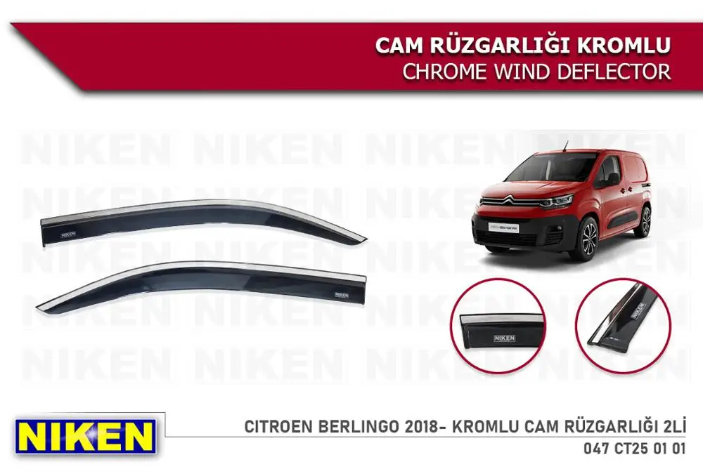 For Citroen Berlingo Wind Deflector Chrome Rain Window Visor 2018 2019 2020 2 4 Pieces Car Auto Accessory Sport Quality Ornament